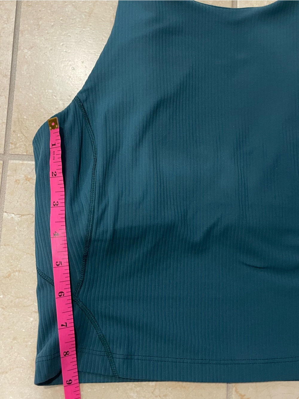 lululemon athletica Ribbed Deep Teal Scoop Neck Crop Tank - Picture 10 of 11